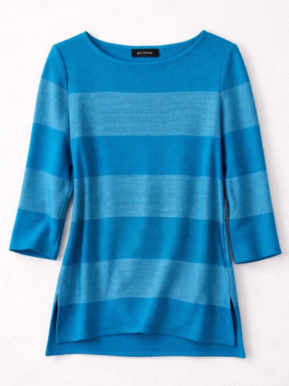 St. John Sport Blue Striped Knit Sweater Small | Luxury Designer Lightweight Top